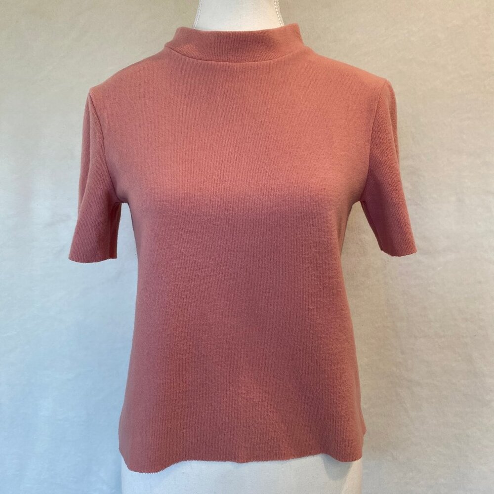 Zara Trafaluc Short Sleeve Sweater with Mock Turtleneck Color Rose Size 26/XS/S